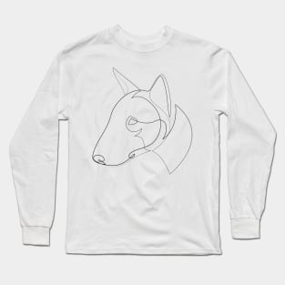 Bull Terrier - one line drawing Long Sleeve T-Shirt